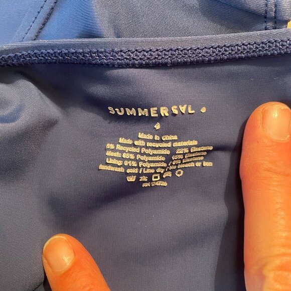 Summersalt Womens Swimsuit Mesh Freestyle Blue Size 4 One Piece Beach Vacation - Picture 8 of 12